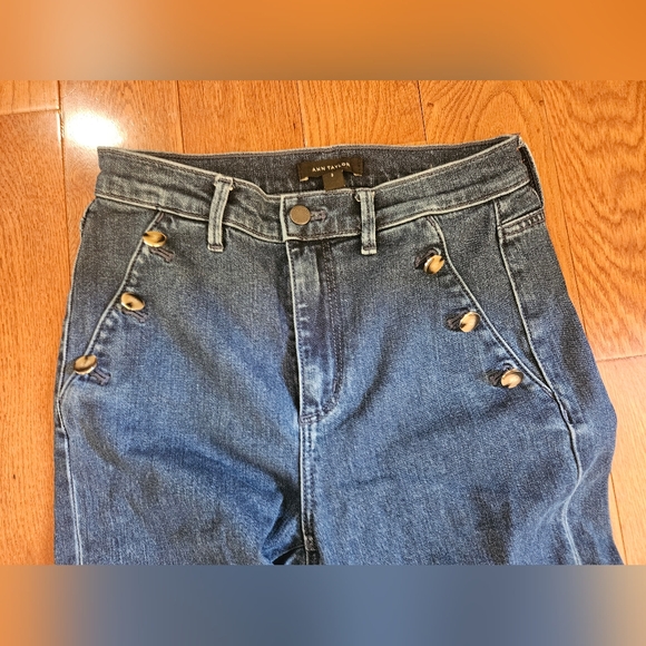 Ann Taylor button front boot cut jeans - Picture 2 of 3